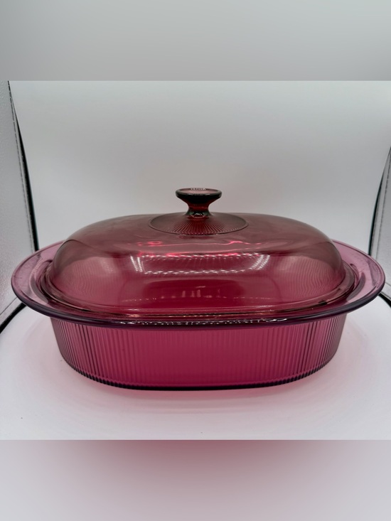 Corningware Other - Vintage Corning Visions Cranberry 4 Quart Oval Roaster with Lid